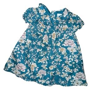 Edgehill Collection Floral Dress in Teal and Cream